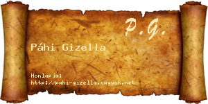 Páhi Gizella névjegykártya